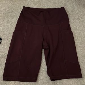 banana republic burgundy bike shorte